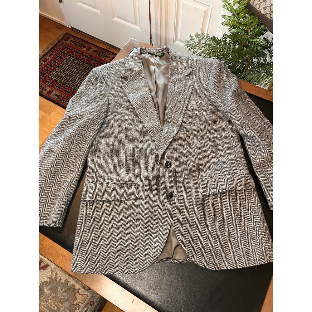 Vintage Herringbone Blazer, Size 40 R